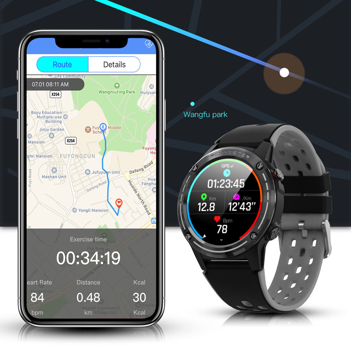 GPS-smartklokke med bluetooth i herlig design.