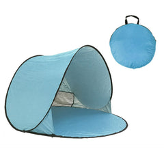 Meget enkelt og lett sammenleggbart strandtelt for barn og unge. Vern mot sol og sand.