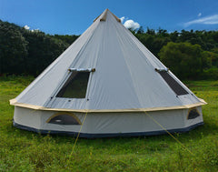 Lavvoformet pyramide Yurt-telt med åpning for luft og skorstein