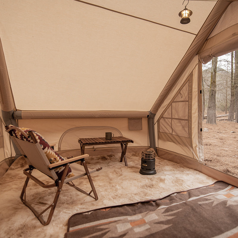 Safaritelt i brannsikker vanntett bomull - oppblåsbart