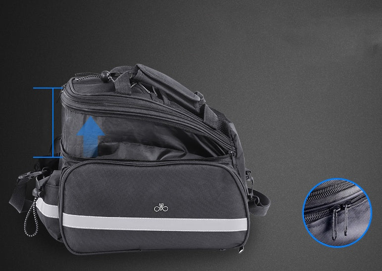 Praktisk og romslig kamelformet sykkelveske