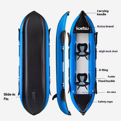Enkle og doble kajakker i kraftig PVC for rafting, fiske og fritid - komplett