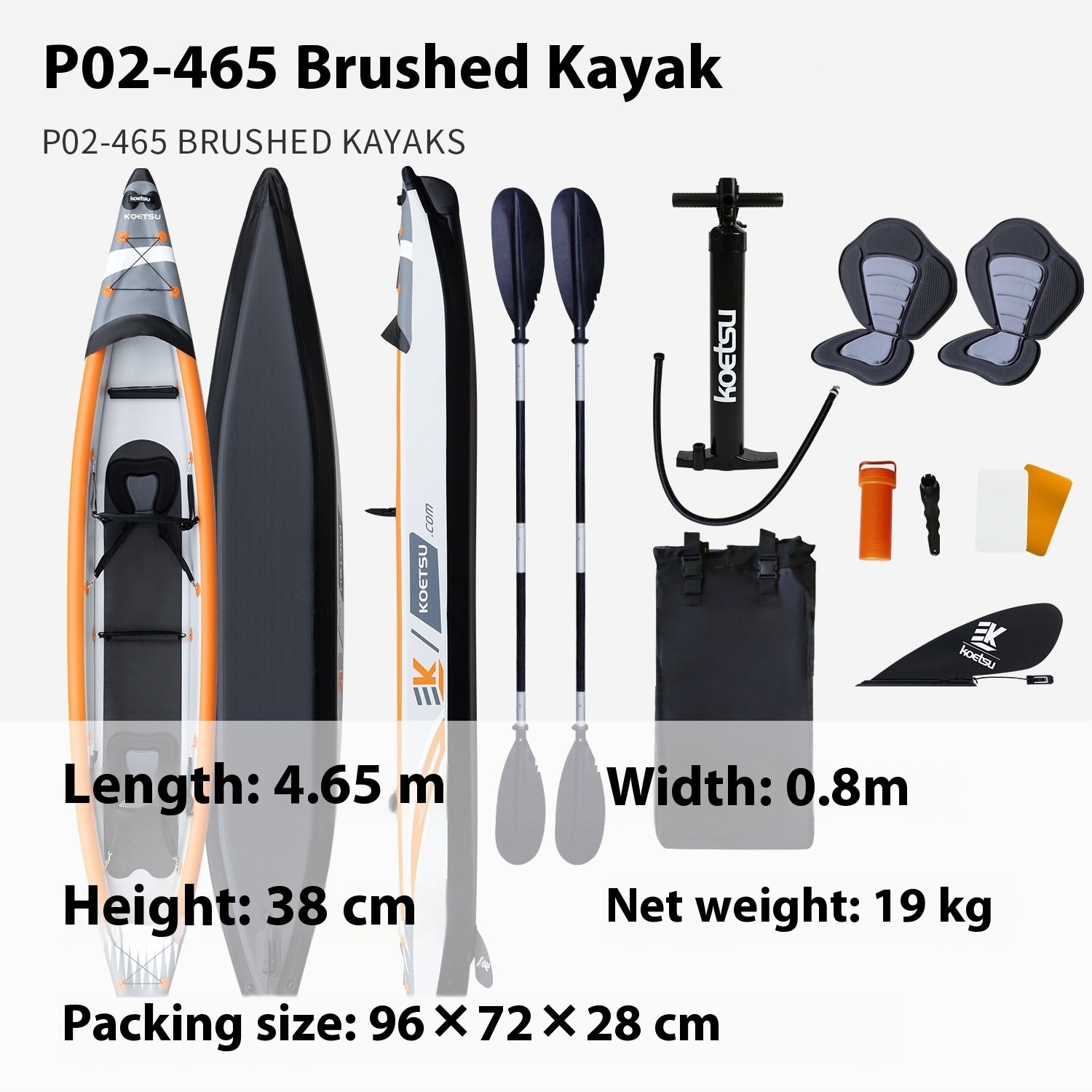 Enkle og doble kajakker i kraftig PVC for rafting, fiske og fritid - komplett