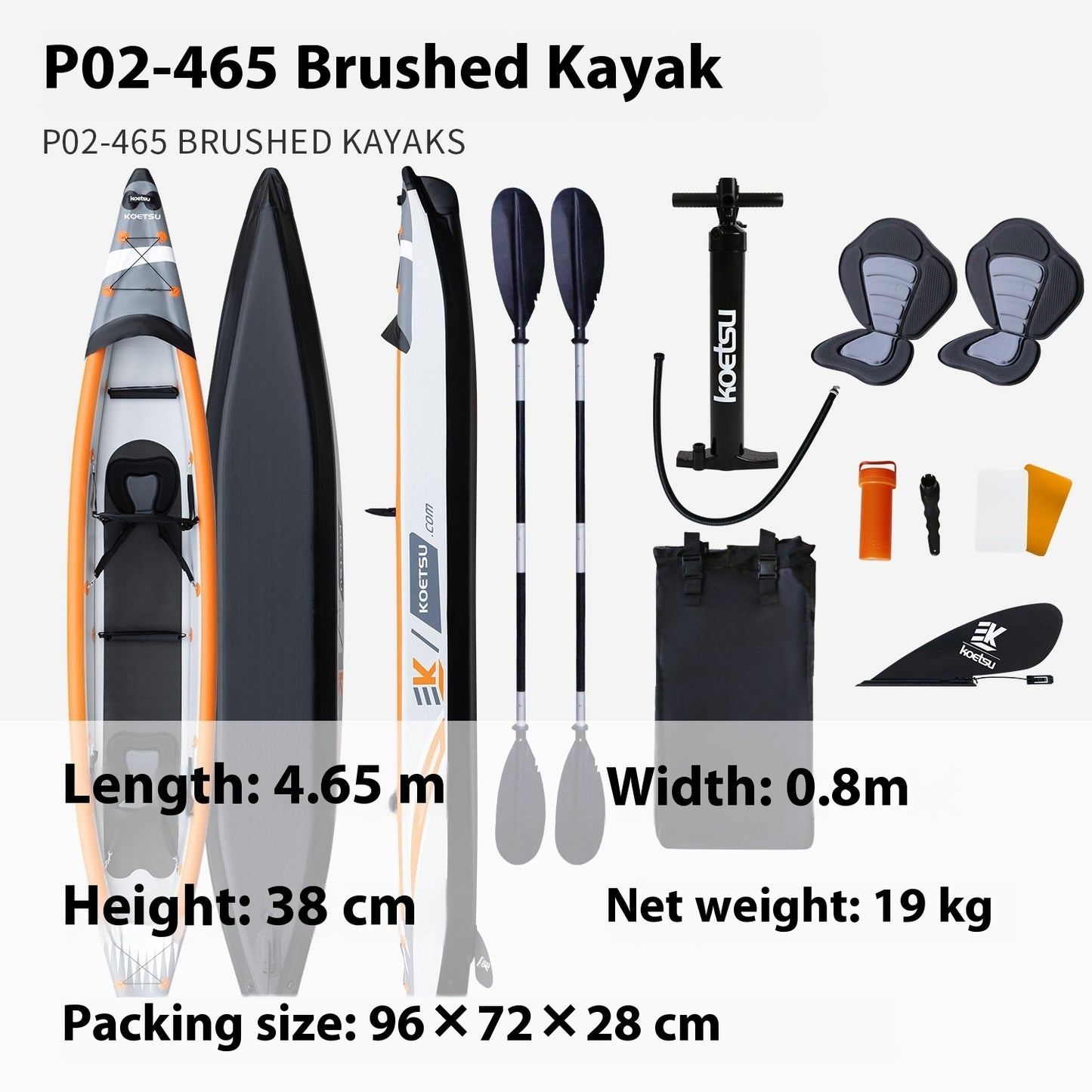 Enkle og doble kajakker i kraftig PVC for rafting, fiske og fritid - komplett