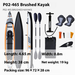 Enkle og doble kajakker i kraftig PVC for rafting, fiske og fritid - komplett