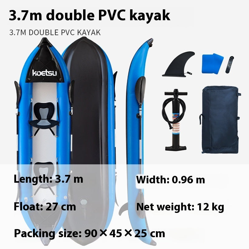 Enkle og doble kajakker i kraftig PVC for rafting, fiske og fritid - komplett