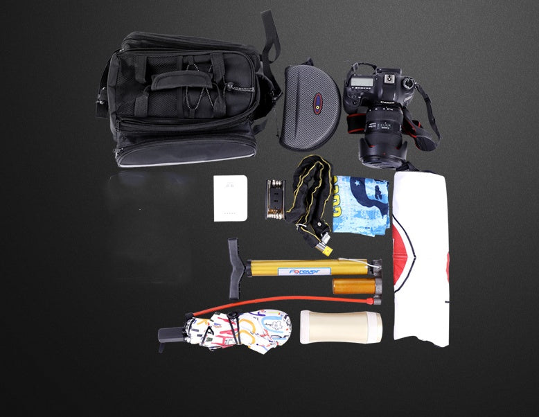 Praktisk og romslig kamelformet sykkelveske