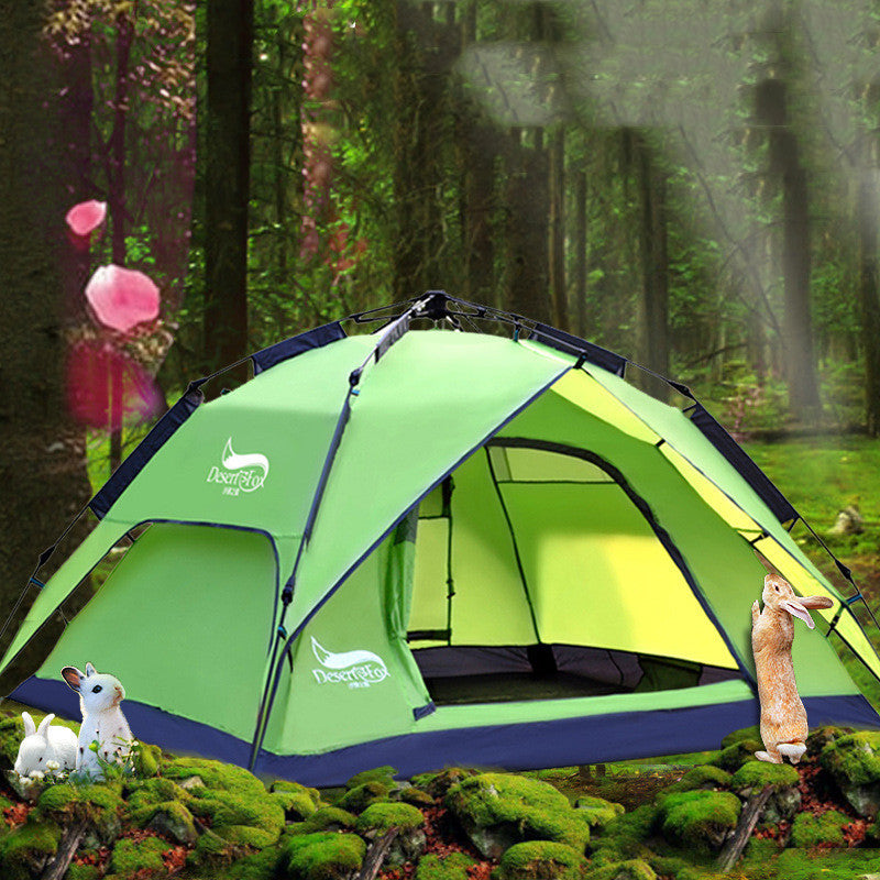 Automatisk lettoppsatt campingtelt med regncover