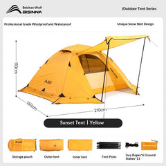 Bærevennlig helårstelt, vintertett, regnbestandig, for camping- og fjellturer
