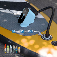 Elektrisk 12 volt luftpumpe til oppblåsbart SUP, surfebrett, kano eller kajakk